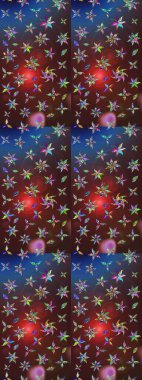 Sevimli çiçek raster deseni. Kahverengi ve mor renkli çiçekler. Renkli Bahar Teması eskiz kalıbı. Düz Çiçek Elementleri Tasarımı.