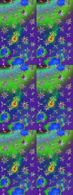 Botanik çizim kalıbı. Organik elementler. Suluboya etkisi. Raster deseni.