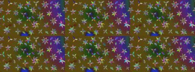 Küçük çiçekteki sevimli çiçek deseni. Raster illüstrasyonu. Tony 'nin kumaş kalıbını çiz. Modaya uygun kumaş deseni.