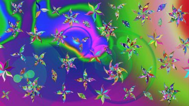 Çizim çiçek deseni duvar kağıdı, web sitesi arka planı, ambalaj kağıdı, davetiye, broşür, afiş veya web sitesi için kullanılabilir. El çizimi Raster çizimi. Parlak elementlerin.