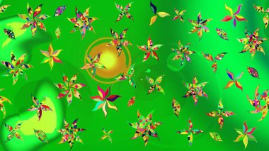 Manzaralı çiçek deseni. Çiçek kompozisyonu, el boyası, hassas şablon. Üst manzara, yumuşak yeşil ve sarı renkli. Sevgililer günü ve tebrik kartı konsepti için şık bir davet.