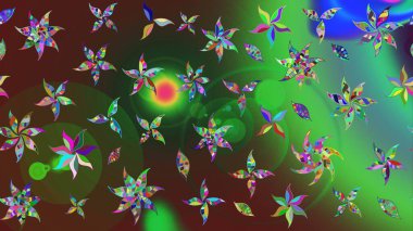 Küçük çiçekteki sevimli çiçek deseni. Raster illüstrasyonu. Çizim.