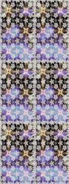 Tarafsız ve gri renklerde bahar çiçekleri. Yaprak ve çiçeklerin suluboya resmi, tarafsız ve gri renklerde kusursuz desen. Raster illüstrasyonu.