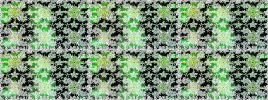 Cute floral elements. Seamless. Raster illustration. Flowers on green and neutral colors.