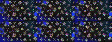 Çiçek tasarımı için inanılmaz bir kolaj cenneti tarzı. Parlak çiçekli kolaj çiçekleri gri ve mavi. Çiçekli zambaklar eskiz arka planı.