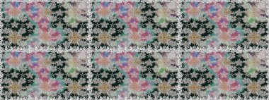 Asya tekstil tarzında. Raster illüstrasyonu. Düz Çiçek Elementleri Tasarımı. Kusursuz çiçek deseni. Renkli Bahar Temalı Kusursuz Arkaplan. Güzel kumaş deseni.