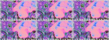 Floral pink and violet seamless pattern. Vintage outline illustration. Raster flower print. Raster Tender fabric pattern.