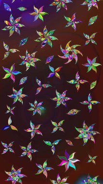 Kahverengi ve mor renkte manzaralı çiçek deseni. Sevgililer günü ve tebrik kartı konsepti için şık bir davetiye. Çiçek kompozisyonu, el boyası, hassas şablon. Üst görünüm, yumuşak biçim.