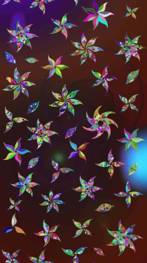 Süslü kumaş deseni. Çiçekli çiçek deseni, suluboya. Raster deseni.