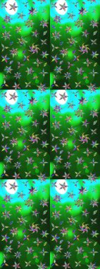 Raster illüstrasyonundaki çiçek desenli çizim. Renkli çiçekler.