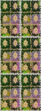 Çiçek deseni. Duvar kâğıdı barok, İspanyol kumaşı. Kusursuz raster arka plan. Kahverengi ve bej renklerde altın elementler. Şekil grafik deseni.