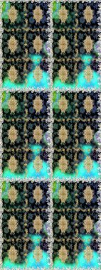 Çiçek deseni. Duvar kâğıdı barok, İspanyol kumaşı. Kusursuz raster arka plan. Kahverengi ve bej renklerde altın elementler. Şekil grafik deseni.