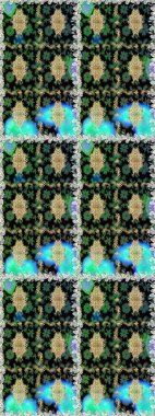 Çiçek deseni. Duvar kâğıdı barok, İspanyol kumaşı. Kusursuz raster arka plan. Kahverengi ve bej renklerde altın elementler. Şekil grafik deseni.