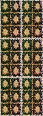 Çiçek deseni. Duvar kâğıdı barok, İspanyol kumaşı. Kusursuz raster arka plan. Kahverengi ve bej renklerde altın elementler. Şekil grafik deseni.