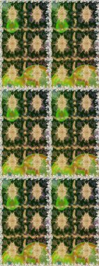 Çiçek deseni. Duvar kâğıdı barok, İspanyol kumaşı. Kusursuz raster arka plan. Kahverengi ve bej renklerde altın elementler. Şekil grafik deseni.