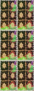 Çiçek deseni. Duvar kâğıdı barok, İspanyol kumaşı. Kusursuz raster arka plan. Kahverengi ve bej renklerde altın elementler. Şekil grafik deseni.