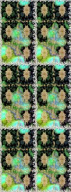 Çiçek deseni. Duvar kâğıdı barok, İspanyol kumaşı. Kusursuz raster arka plan. Kahverengi ve bej renklerde altın elementler. Şekil grafik deseni.