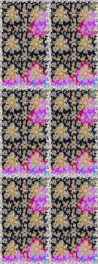 Damask arkaplanı tekerrür ediyor. Barok tarzında altın çiçek süsü. Antika altın tekrarlanabilir duvar kağıdı. Gri renklerdeki altın element.