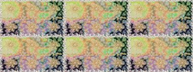 Tarafsız ve bej renklerde altın çiçekli altın desenler. Altın rengi, kusursuz çizim. Raster geometrik arka plan. Senin tasarımın için, duvar kağıdı..