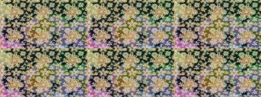 Gri ve nötr renklerdeki altın element. Altın çiçekli, pürüzsüz desen. Damask arkaplanı. Barok tarzında altın çiçekli süs..