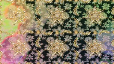 Raster oryantal süs. Gri ve nötr renklerde altın elementlerle kusursuz desen. Kusursuz altın desen.