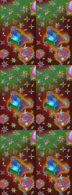 Raster illüstrasyonu. Anti-stres için soyut örnek sayfası. Kahverengi ve yeşil renklerde.