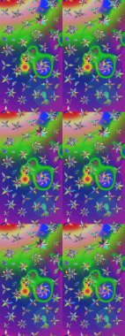 Raster illüstrasyonu. Ultraviyole kumaş deseni. Çizim kalıbı. Organik motif arkaplanı.