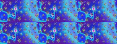 Çiçekli zambakların eskiz geçmişi. Parlak çiçekli kolaj çiçekleri mavi ve mor. Çiçek tasarımı için inanılmaz kolaj cennet tarzı..