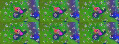 Tropik çiçekler. Gömlek, arka plan modelini çiz. Yeşil ve mavi renkte çiçekler.