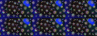 Şirin çiçekler. Çizgi çizimi kalıbı. Raster Moda kumaş deseni.