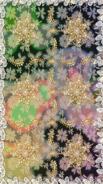 Lüks, kraliyet ve Viktorya dönemi konsepti. Tarafsız renklerde altın element. Süslü raster dekorasyonu. Klasik barok çiçekli, nötr yerine altın desenli..