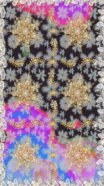 Doğulu stil, altın elementli gri renkli altın desenli arabesk yapar. Raster altın desen. Kusursuz kıvırcık saçlar..