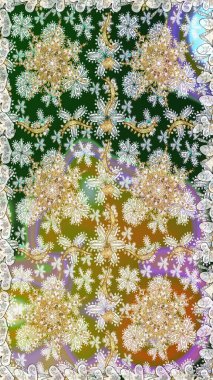 Damask kusursuz yinelenen arkaplan. Doku arka planında altın duvar kâğıdı. Barok tarzında altın çiçekli süs. Tarafsız renklerde altın element.