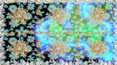 Mavi renklerdeki altın element. Damask pürüzsüz yineleme kalıbı. Barok tarzında altın çiçekli süs. Antika altın tekrarlanabilir duvar kağıdı.