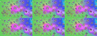 Küçük çiçekte güzel bir çiçek deseni var. Raster deseni. Çiçekli çiçek deseni, suluboya..