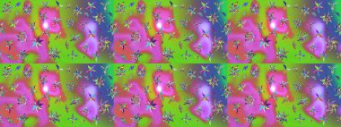 Nazik, narin çiçek arkaplanı. Yeşil ve mor renkli çiçekler. Raster çiçek desenli ve çiçekli..