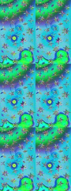 Çiçek deseni. Raster güzel kumaş deseni çiziyor. Düz Çiçek Elementleri Tasarımı. Renkli Bahar Teması çizim şablonu.