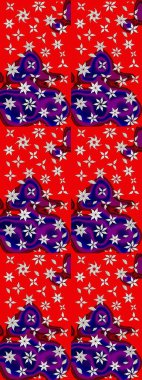 Renkli Bahar Teması eskiz kalıbı. Chichi 'nin kumaş kalıbını çiz. Düz Çiçek Elementleri Tasarımı. Raster illüstrasyonu. Çiçek deseni.