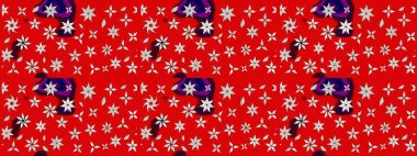 Kırmızı ve nötr renklerde çiçekler. Renkli Bahar Teması eskiz kalıbı. Düz Çiçek Elementleri Tasarımı. Sevimli çiçek raster deseni.