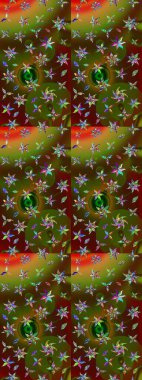 Güzel kumaş deseni. Renkli Yaz Temalı eskiz kalıbı. Düz Çiçek Elementleri Tasarımı. Raster illüstrasyonunda çiçek deseni çizimi.