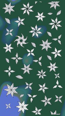 Düz Çiçek Elementleri Tasarımı. Güzel eskiz şekli. Yazdır. Raster çiçekli arka plan. Güzel kumaş deseni. Renkli Yaz Teması çizim şablonu.