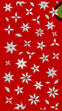 Hediye ambalaj kağıdı, tebrik kartları, posterler ve pankart tasarımı. Raster düz çiçek çizim deseni. Kırmızı ve nötr renkte çiçekler.