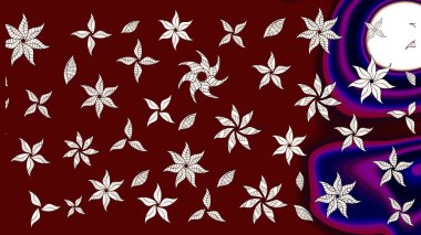 Raster illüstrasyonu. Çizim çiçek deseni duvar kâğıdı olarak kullanılabilir. Kırmızı ve nötr renkte çiçekler.