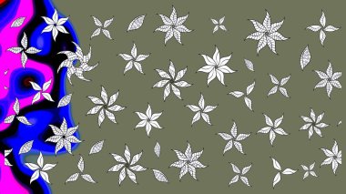 Raster illüstrasyonu. Ultraviyole kumaş deseni. Çizim kalıbı. Organik motif arkaplanı.