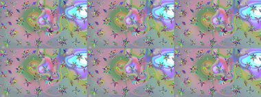 Çiçek desenli raster, nötr ve mavi çizgi grafik desenli soyut raster arkaplan. Modern stil dokusu.