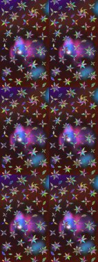 Renkli Bahar Teması eskiz kalıbı. Raster. Düz Çiçek Elementleri Tasarımı.