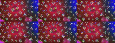 Hediye ambalaj kağıdı, tebrik kartları, posterler ve pankart tasarımı. Kırmızı ve kahverengi renkte çiçekler. Raster düz çiçek çizim deseni.