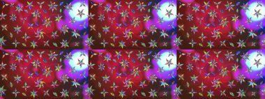 Retro tekstil tasarım koleksiyonu. Çiçekli ipek eşarp. 1950-1960 motifleri. El çizimi çiçek unsurları olan soyut çizim raster deseni. Kırmızı ve kahverengi kırmızı ve kahverengi.