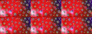 Raster Güzel kumaş deseni. Raster suluboya deseni, narin çiçekler, kırmızı ve pembe çiçekler, tebrik kartı şablonu..