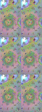 Üzerinde gelincikler ve vadi zambakları olan renkli çiçek desenli nakış deseni. Tekstil tasarımı için doğal ve yeşil renklerde geleneksel halk çiçekleri buketi.